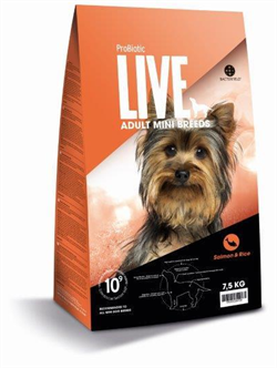 ProBiotic LIVE Adult MINI Laks & Ris. Hundefoder til voksne. 2 kg